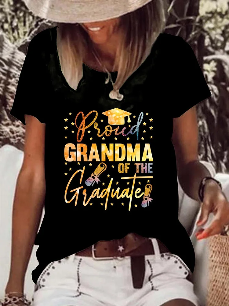 Proud grandma of the graduate Raw Hem Tee-0026006