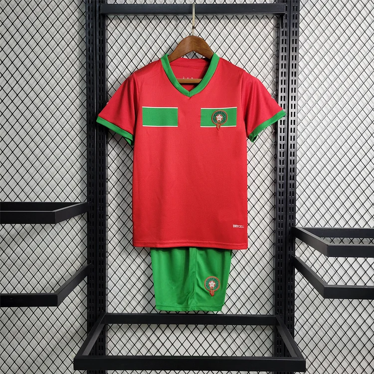 Marokko Heimtrikot Kinder Minkit WM 2022  ( Aufdruck Dein Name )