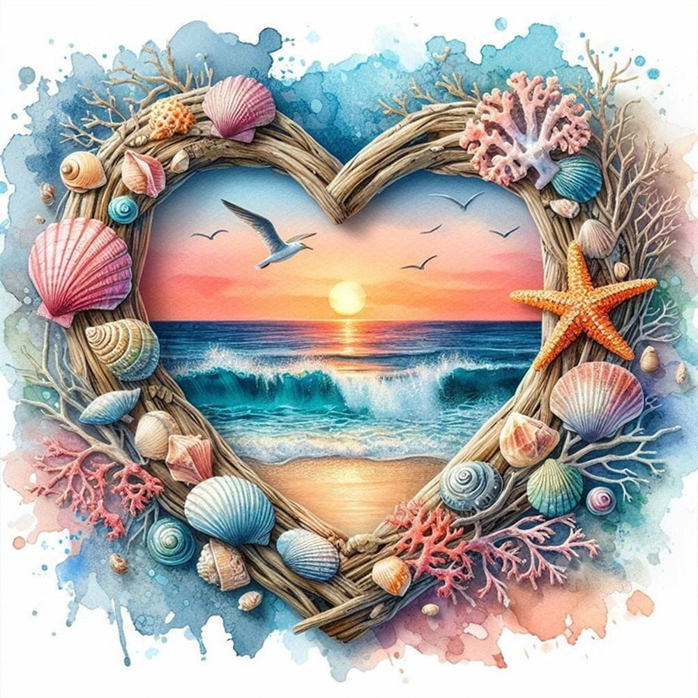 Love Shell Beach-Paint by Numbers -40x40cm