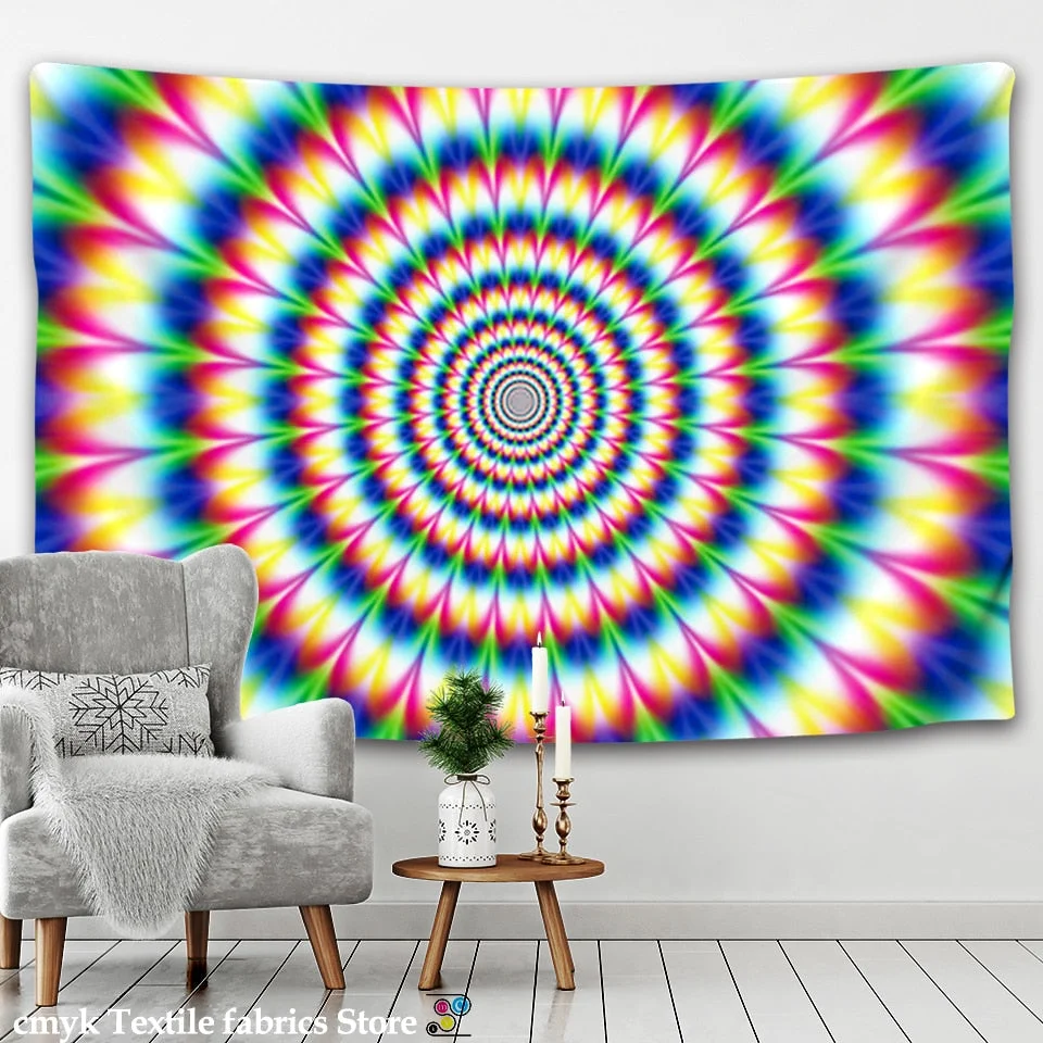 Psychedelic India Mandala Tapestry Wall Hanging Boho Decor Wall Cloth Tapestries Hippie Tapestry Mandala Wall Carpet