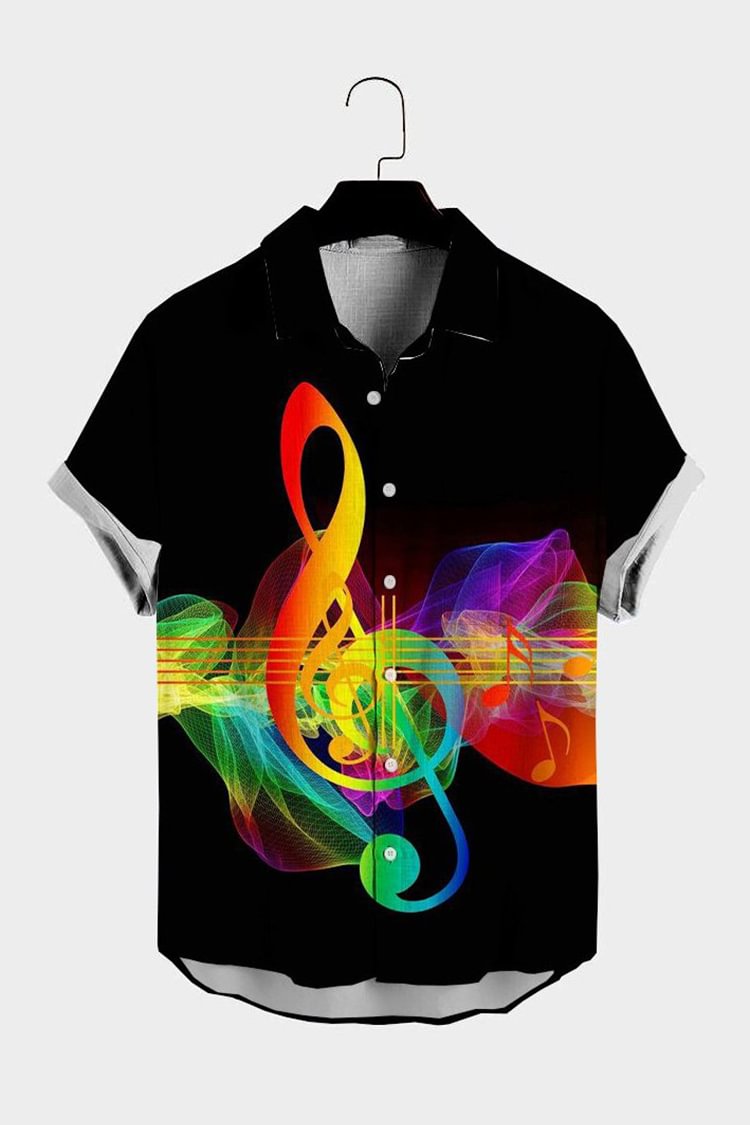 Tiboyz Colorful Music Notation Short Sleeve Shirt
