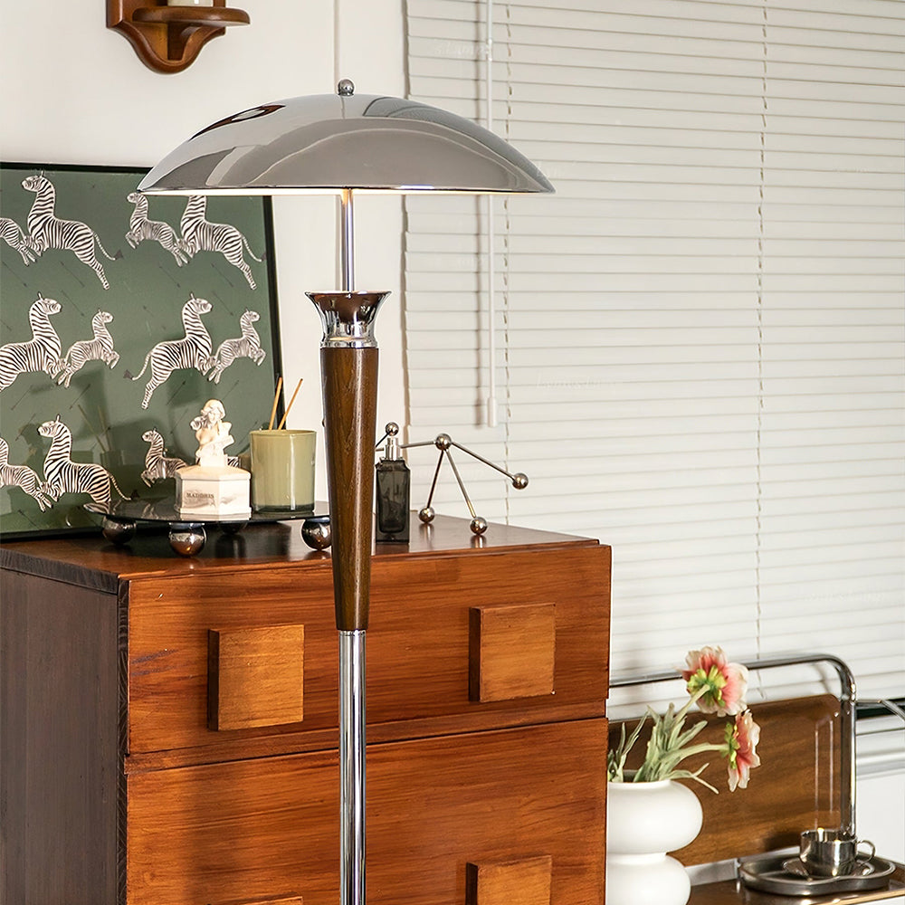 Chrome Mushroom Shape Floor Lamp