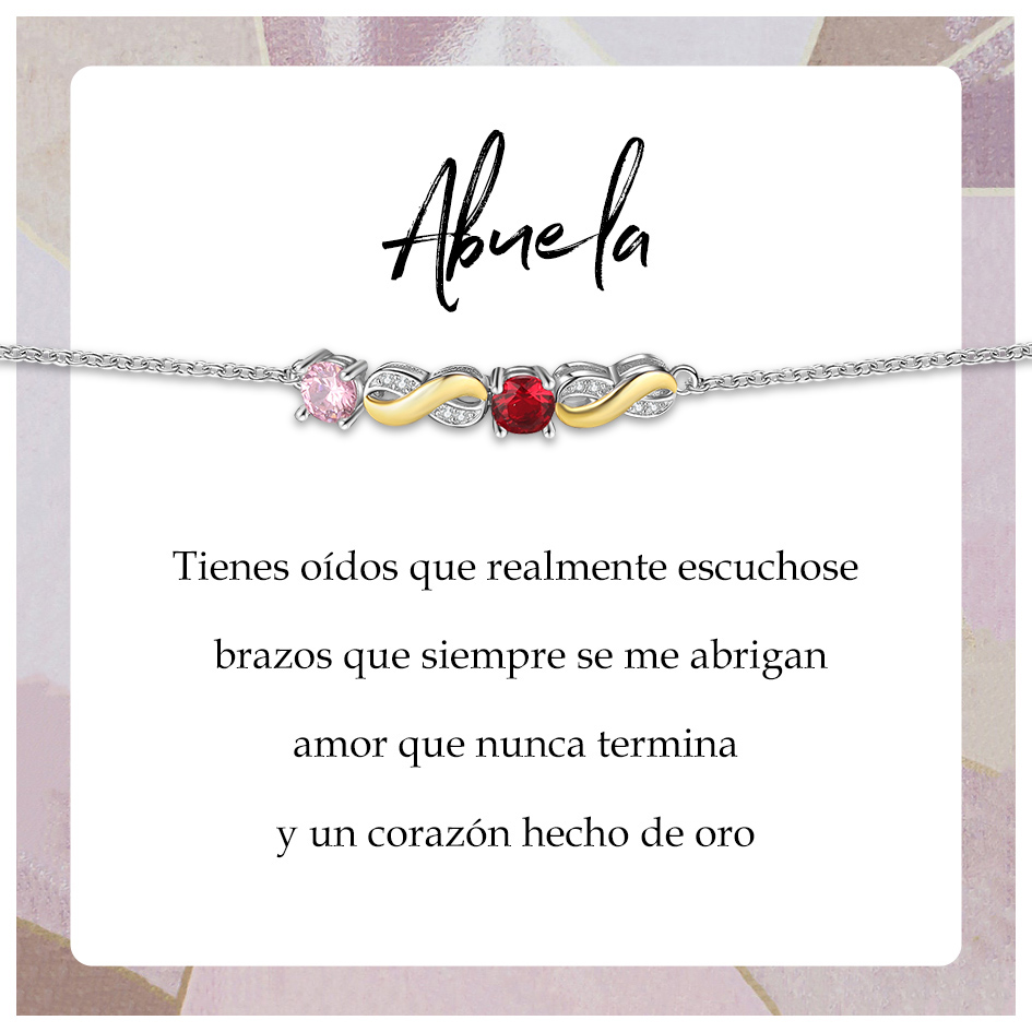 Unique Pulsera De Plata 925 Infinity Con Engaste De Piedra SB0198