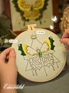 3D DIY Bead Embroidery Butterfly Home Decor Gift Tabletop Display Frame Kit(Include Embroidery Hoop)