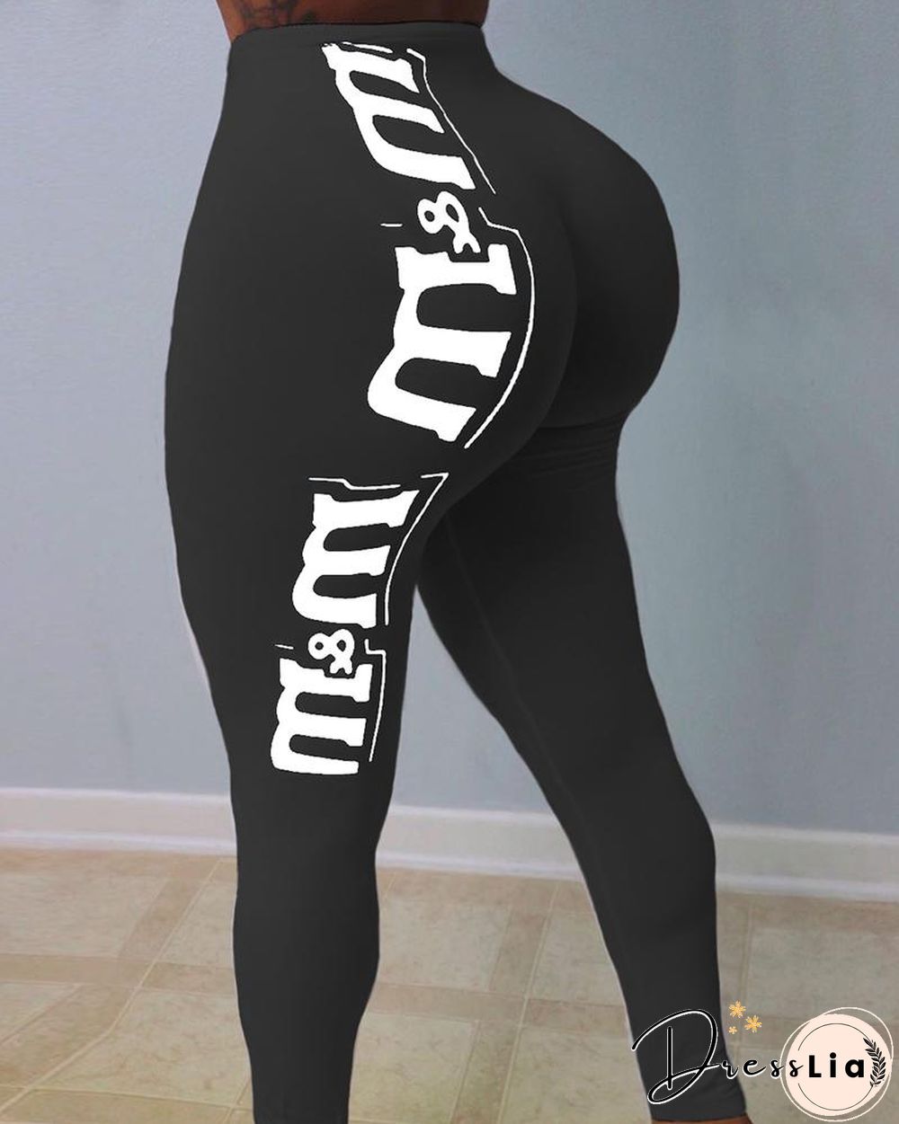 High Waist Letter Print Sporty Pants