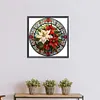 Red Flowers Glass Painting-Paint by Numbers Acrylic Painting 40*40CM