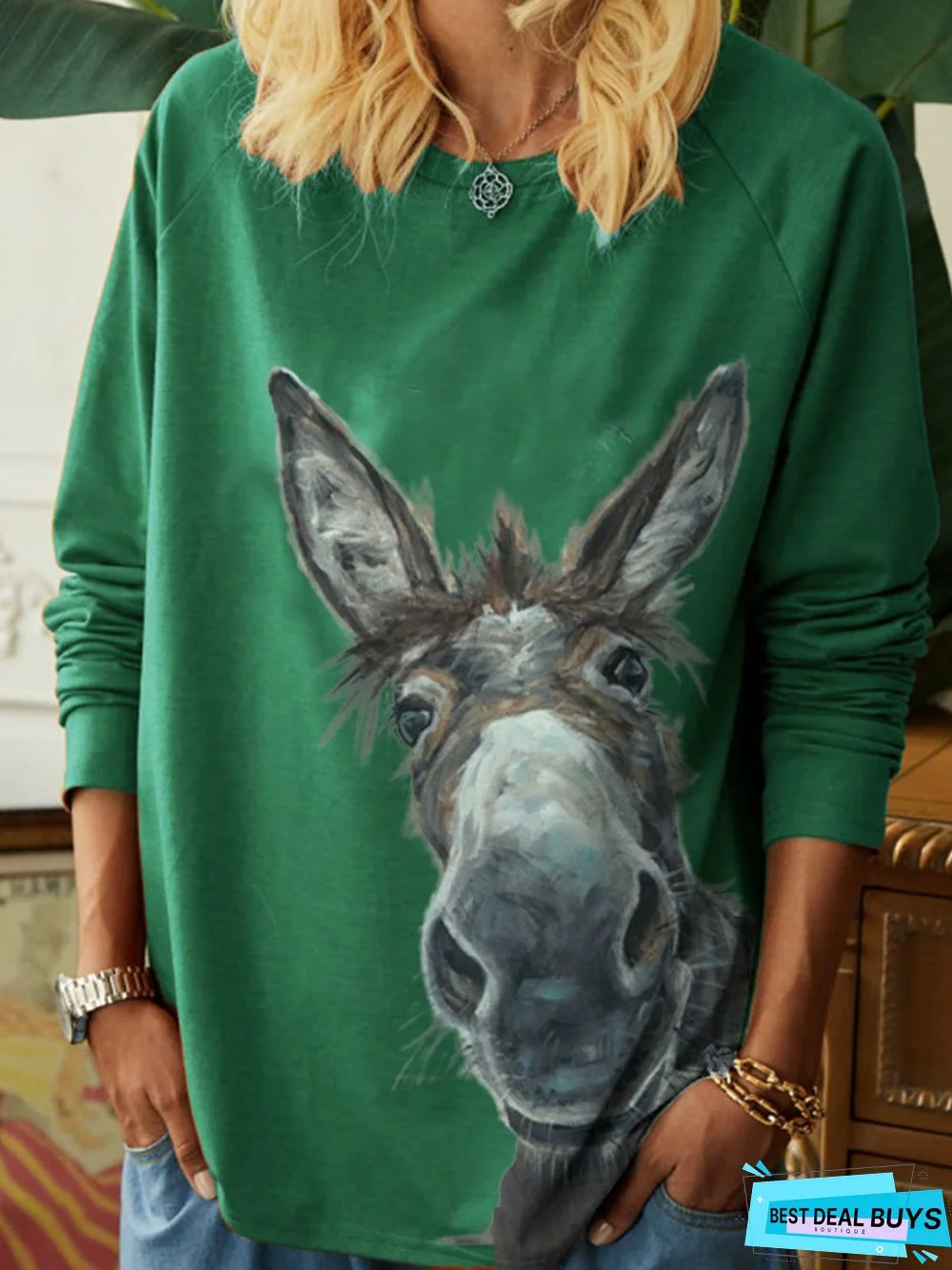 New Women Fashion Vintage Casual Long Sleeve Shift Tunic T-Shirt