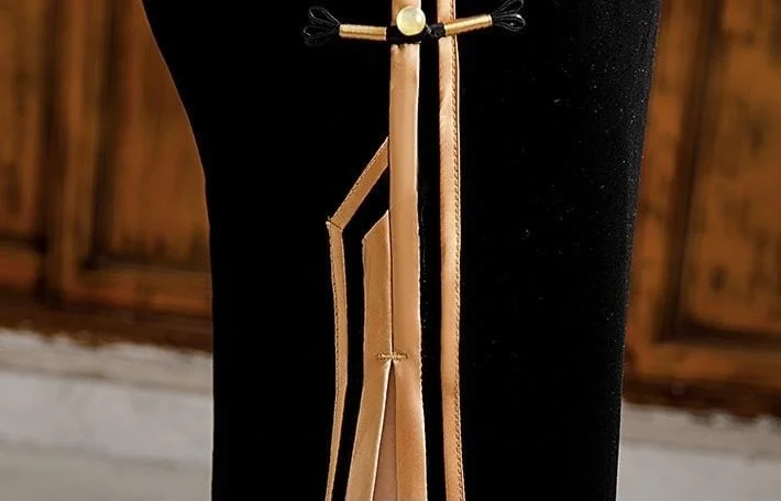 Chinese classic style, velvet fabric long Qipao