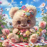 Candy Flower Bear - Diamond Painting