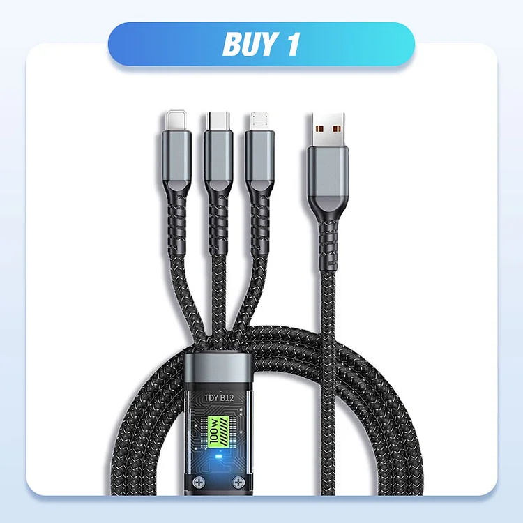 💥Limited time 50% off🔥⚡Transparent Luminous 3-in-1 Super Fast Charging Cable