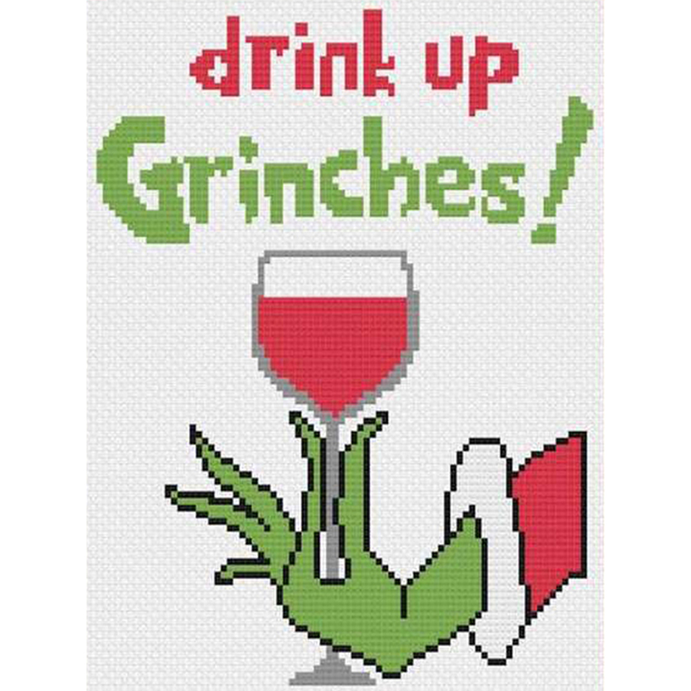 

Red Drinks - 11CT Stamped Cross Stitch - 40*50CM, 501 Original
