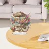 (US Only)2D Flat Print Flower Cart Light DIY Diamond Painting Desktop Decorations