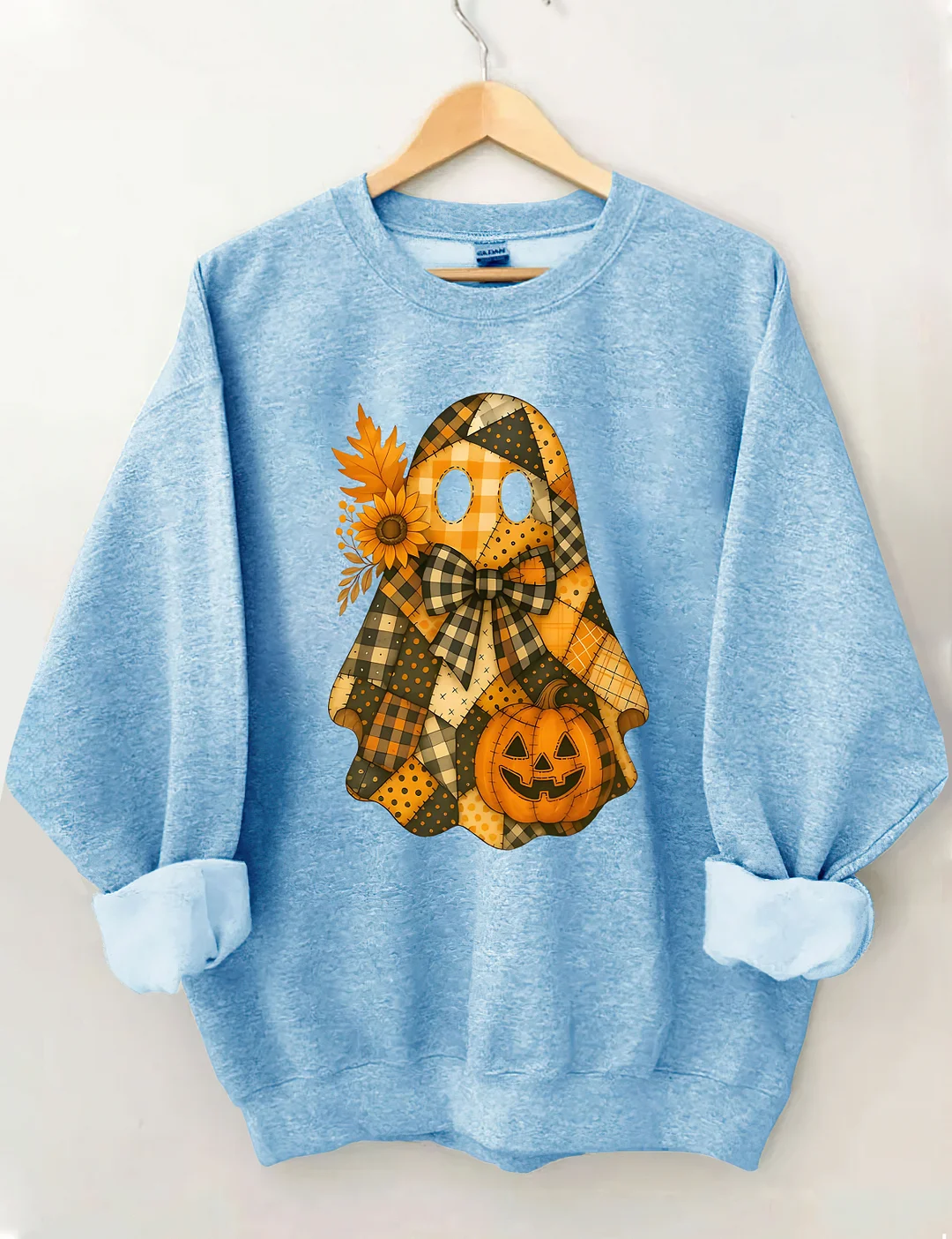 Retro Splicing Cute Ghosts And Pumpkins Sweatshirt