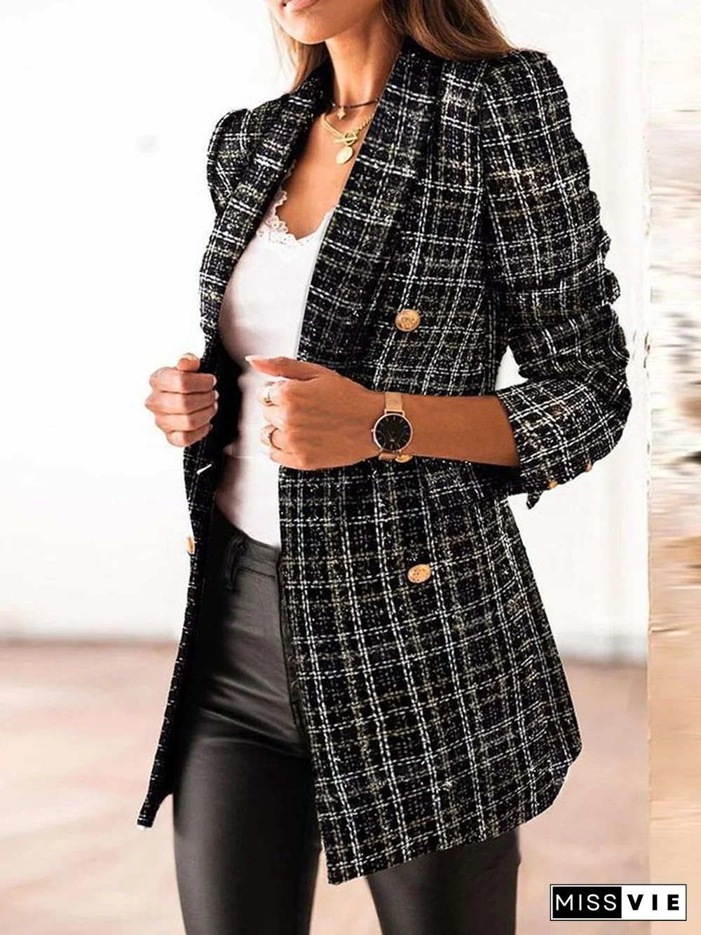 Slim-Fit Plaid Blazer