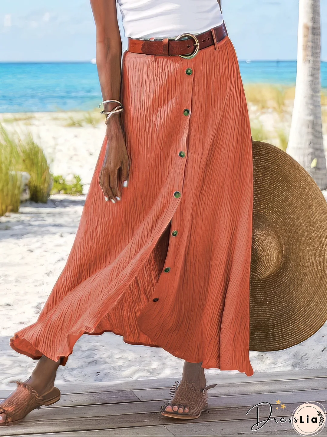 A-Line Cotton Blend Skirt