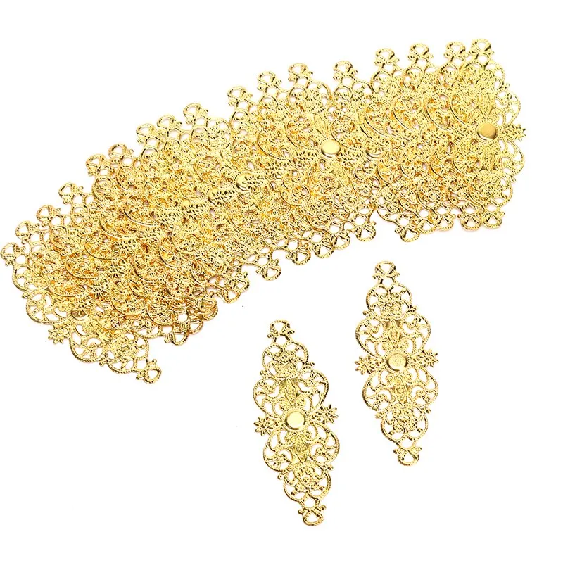 30/20/10 DIY Jewelry Earrings Stud Pin Filigree Flower Wraps Connectors DIY Jewelry Making Accessories Metal Crafts Decoration