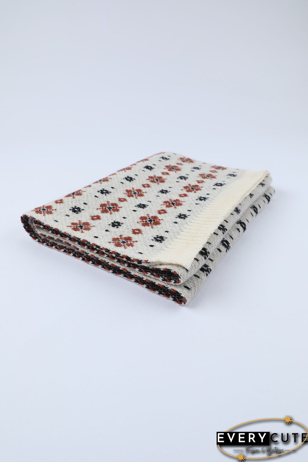 Multicolor Christmas Floret Knitted Shawl Wrap Scarf