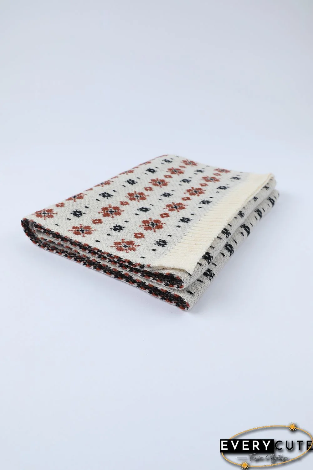 Multicolor Christmas Floret Knitted Shawl Wrap Scarf