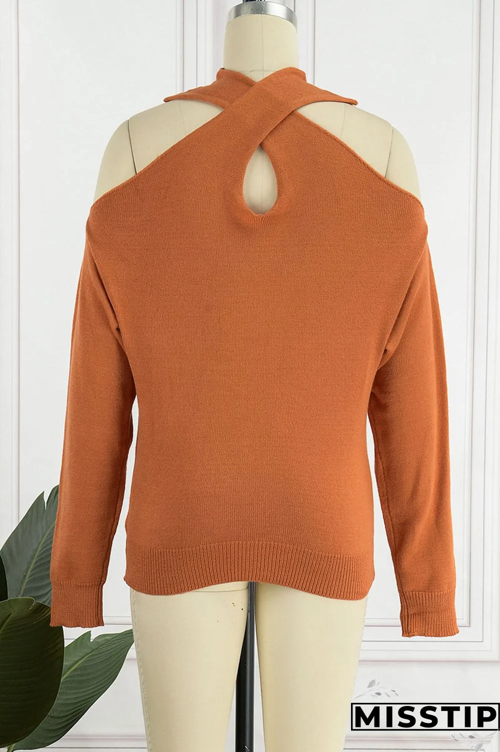 Green Casual Solid Hollowed Out Patchwork Halter Tops