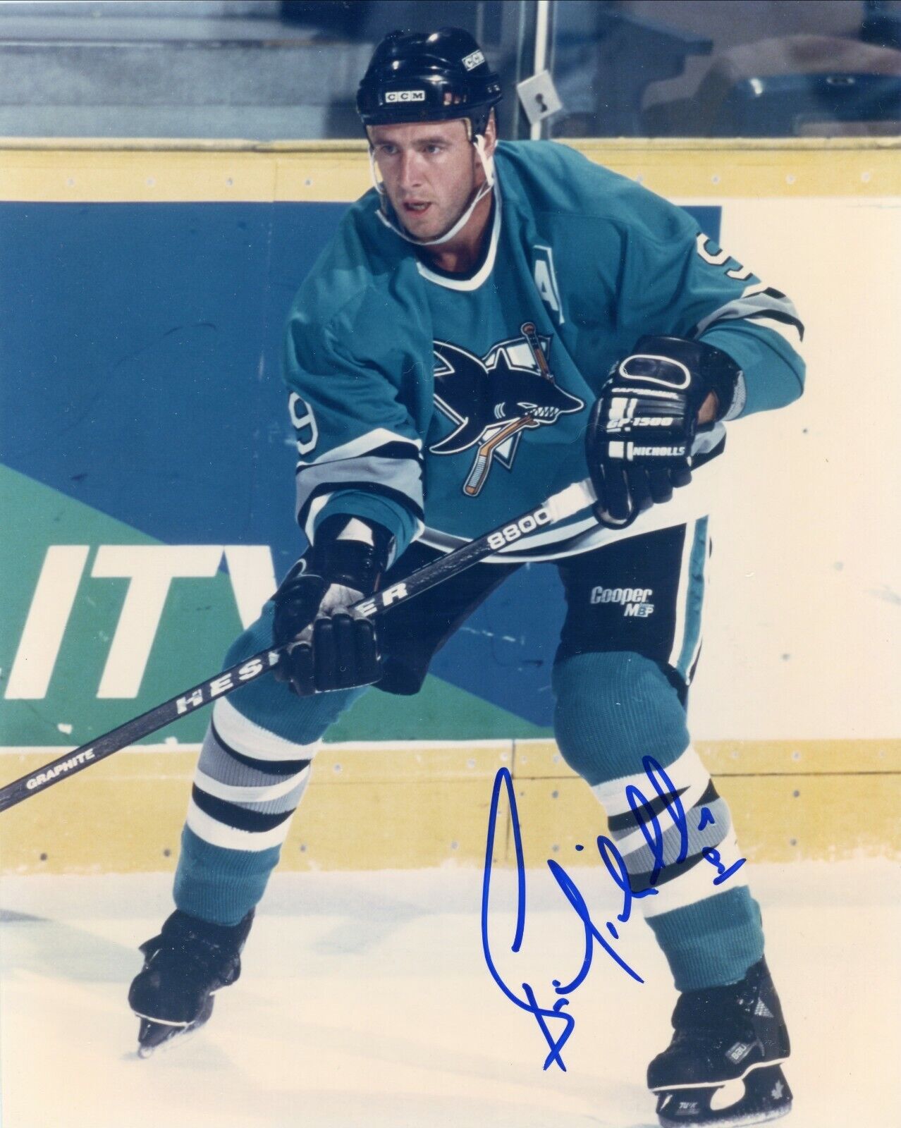 Bernie Nichols Blackhawks Sharks Signed Autographed 8x10 Glossy Photo Poster painting COA