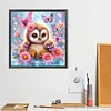 Diamond Painting-5D Full Round Drill Cartoon Owl(40x40cm)