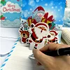 (US Only)6PCS DIY Diamond Art Greeting Cards Xmas Designs for Festivals and Celebrations