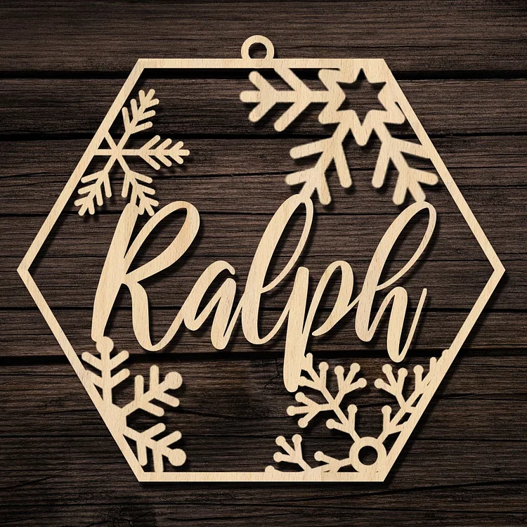 Snowflake Ornament Personalized Name Wooden Ornament for Family