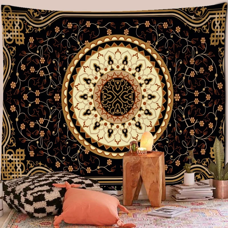 Nigikala Mandala Tapestry Wall Hanging Boho Decor Wall Cloth Tapestries Psychedelic Hippie Night Moon Tapestry Mandala Wall Carpet
