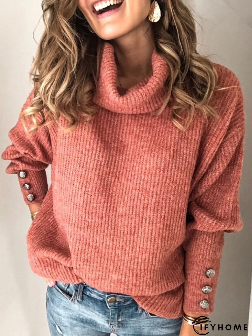 Casual Cotton-Blend Vintage Turtleneck Long Sleeve Sweater | IFYHOME