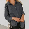 Chemise en jean &agrave; manches longues pour femme