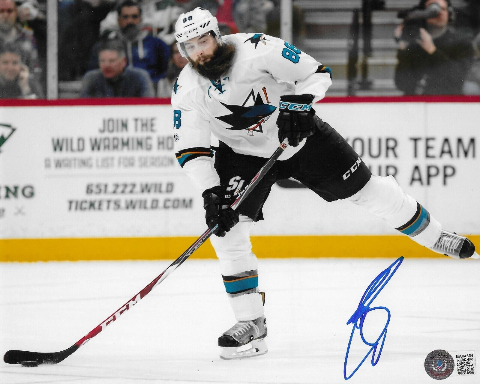 Brent Burns Autographed 8x10 Photo Poster painting San Jose Sharks BAS COA Signed Fear