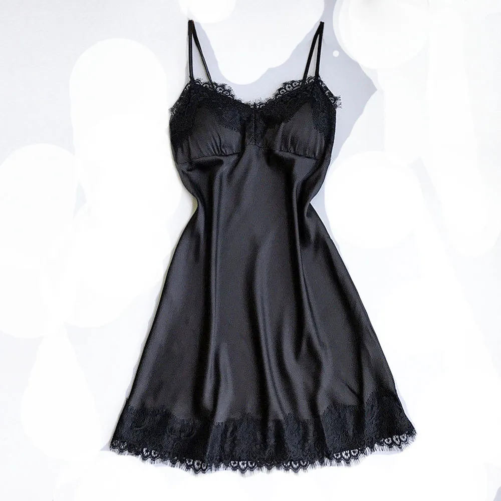 Churchf Home Sex Pajamas Women Seduction Sexy V-Neck Lace Side Sling Aja Aja Skirt Multi-Color Optional Lingerie