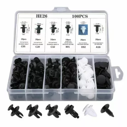 Dronehint Car Bumper Body Parts Rivet Molding Retainer Push Pin Clip Trim Assortments Kits (For: Acura) Parts