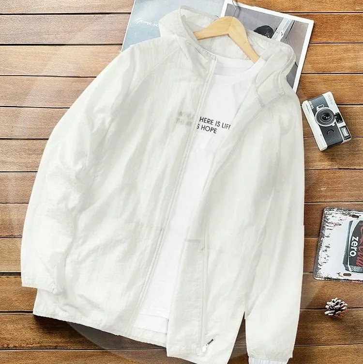 Lightweight Hooded Sun Protection Jacket for Men Breathable Spring Summer