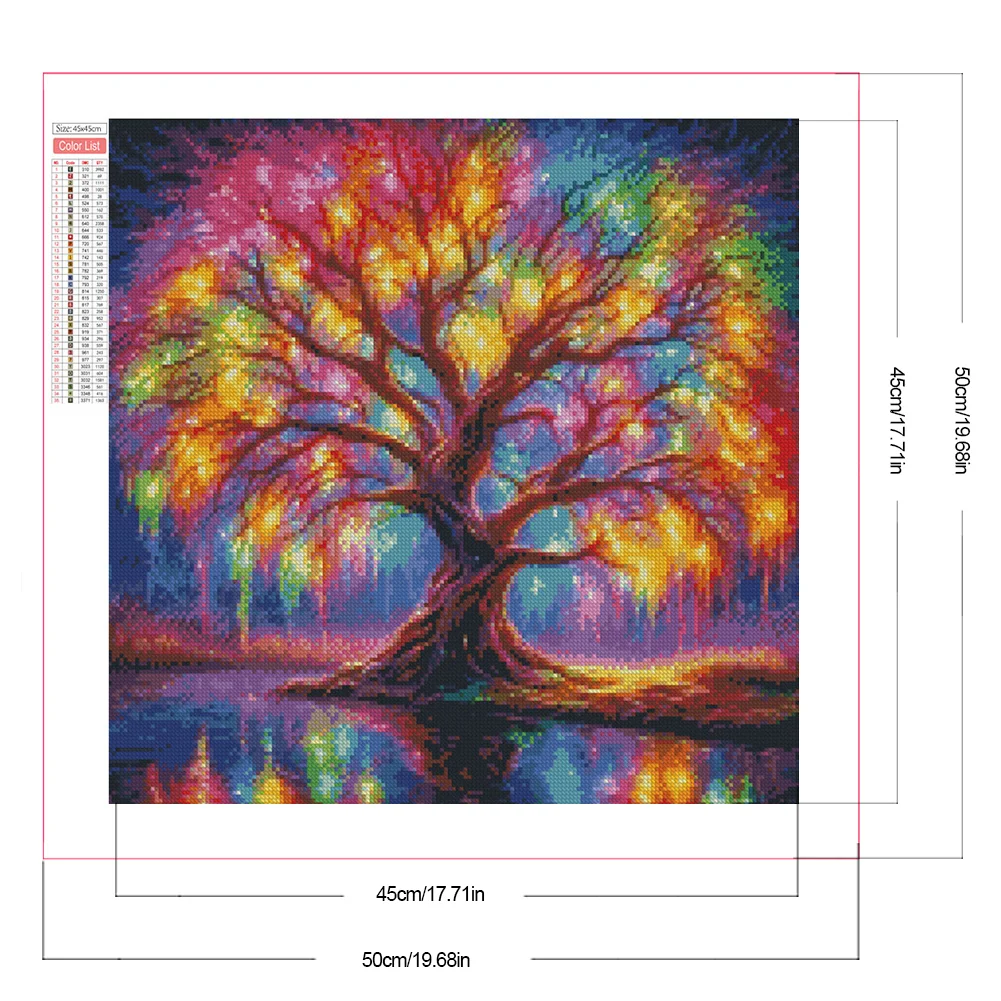Partial AB Diamond Painting - Full Square Drill - Tree of Life(Canvas|45*45cm)