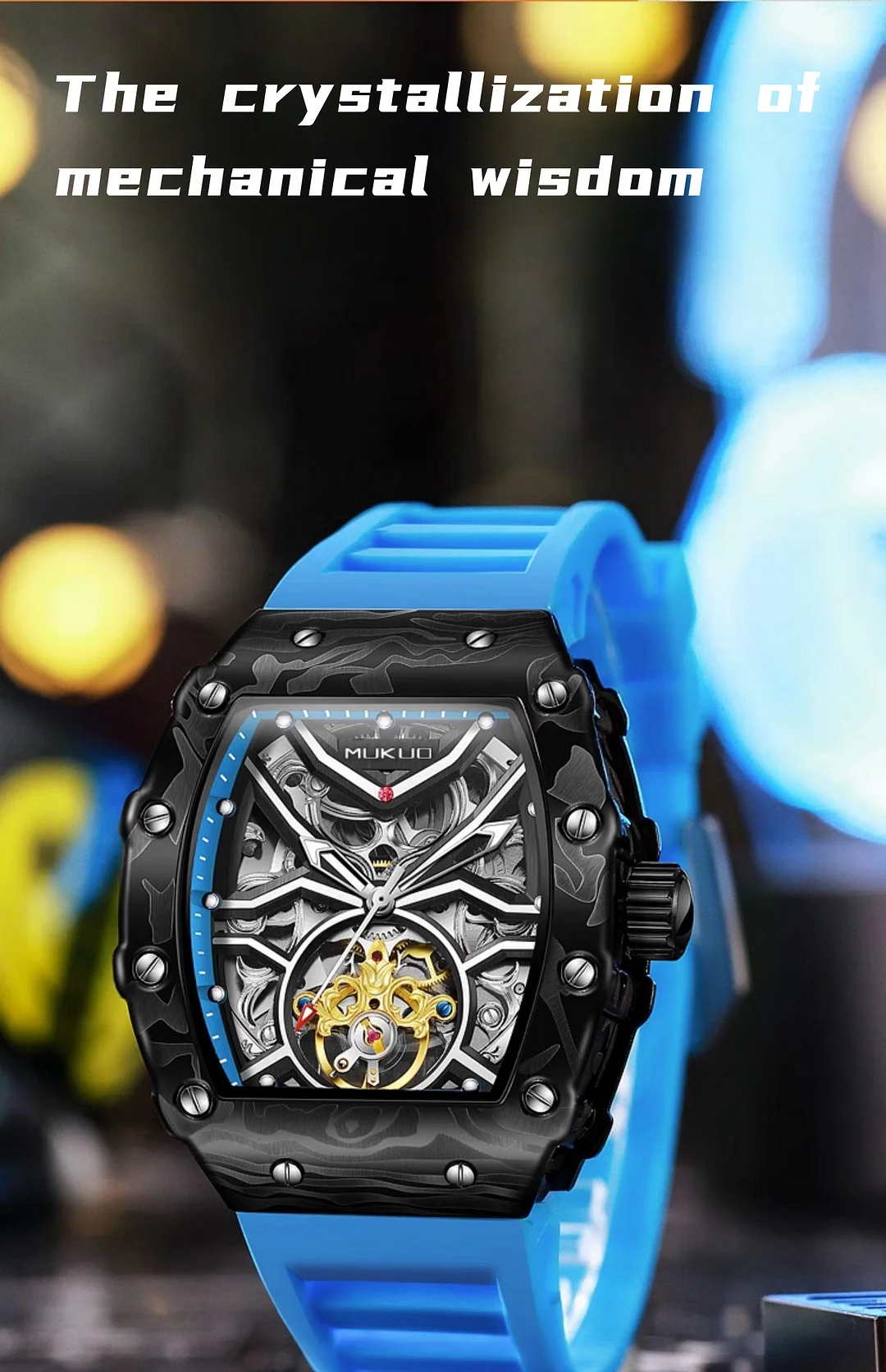 Fully Automatic Mechanical Skeleton Tourbillon Personalized Luminous Waterproof Watch
