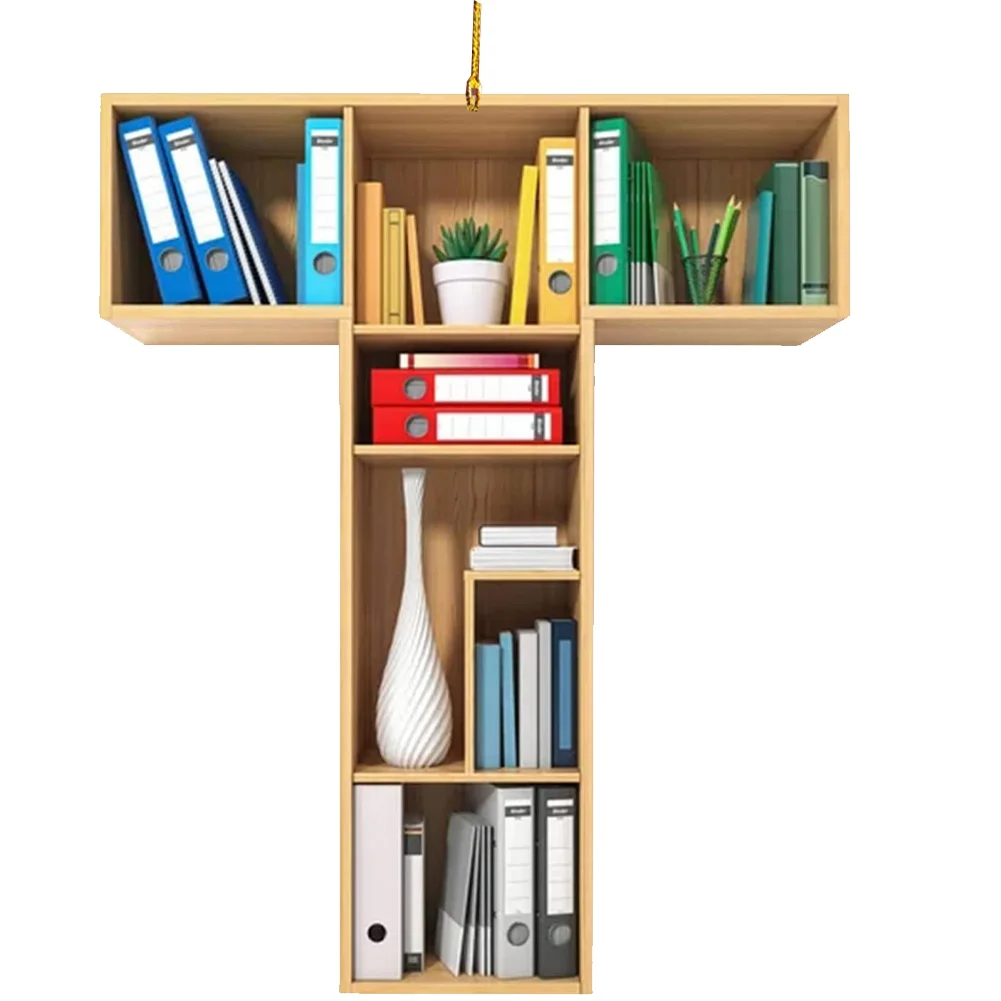 Acrylic Christmas Library Shelf Ornaments Personalized Initial Monogram Ornament