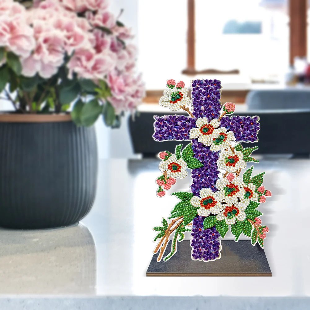 Cross DIY Diamonds Painting Ornaments Kids Gift Diamond Mosaic Ornament(Single-sided)