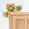 Holz Sonnenblumen Schmetterlinge Tür Ecke Aufkleber - 5d DIY Handwerk Dekoration