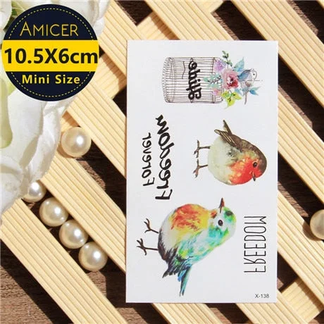 Waterproof Temporary 3d Tattoos sticker on body art color tattoo Cat fake glitter tattoo flash women tattoo for girl