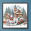 (50*50cm)Christmas House - Full Round Drill Diamond Painting