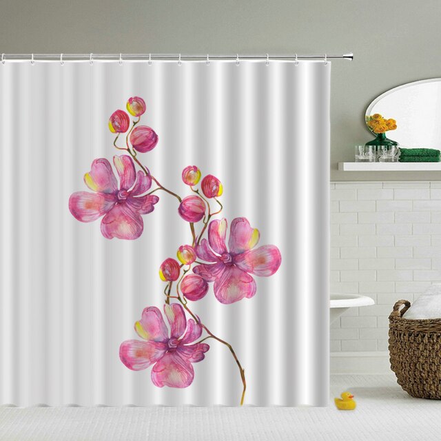 

Shower Curtain – Flowers Plant leaves-180*180cm, 501 Original