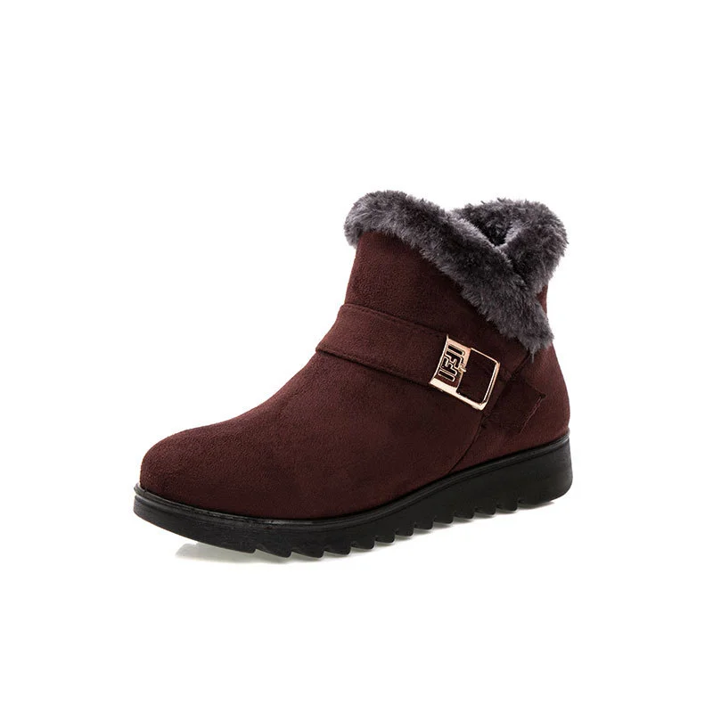 Churchf Churchf Bird Winter Warm Cotton Boots And Velvet And Thick Mother Cotton Shoes Soft Sole Non-Slip Mother Shoes Short Boots Hair
