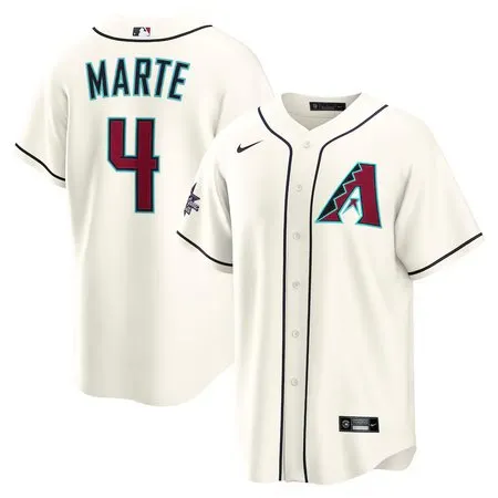 Men's Arizona Diamondbacks #4 Ketel Marte  Cream 2025 MLB All-Star Game Home Replica Player Jersey