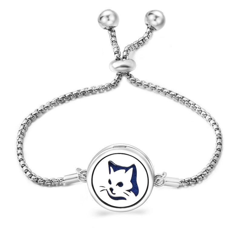 Fashion Angel Wings Aromatherapy Pendant Bracelet Essential Oil Diffuser Stainless Steel Bracelet Adjustable Women Simple