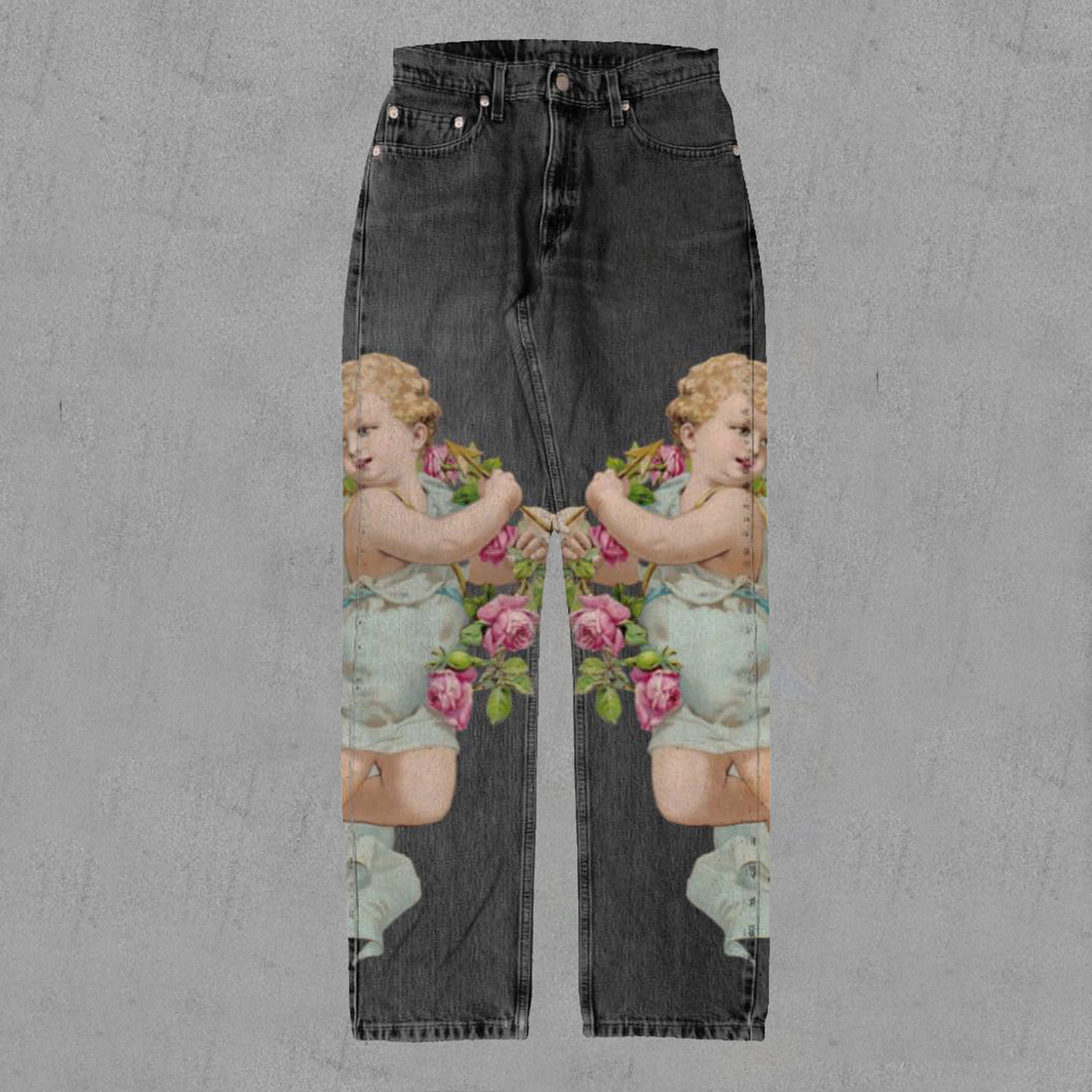 Child Haven Print Casual Street Vintage Jeans