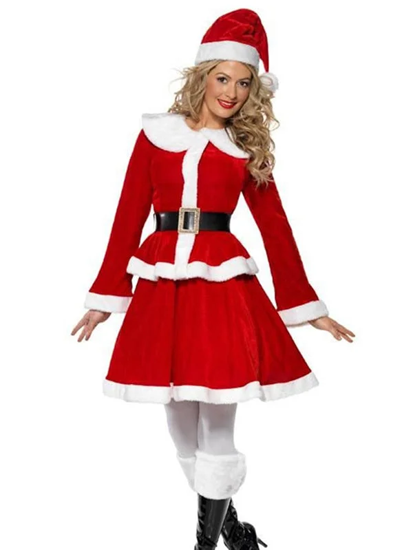 Womens Santa Claus Dress Christmas Outfit-elleschic
