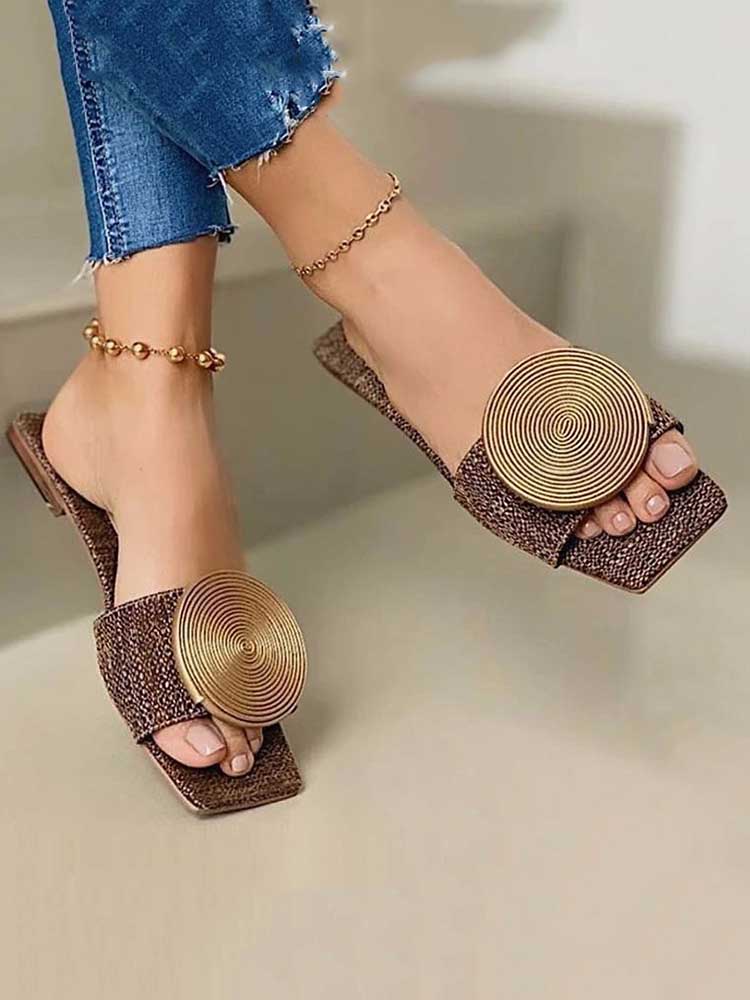 Square Toe Slip On Slipper - ECHOINE