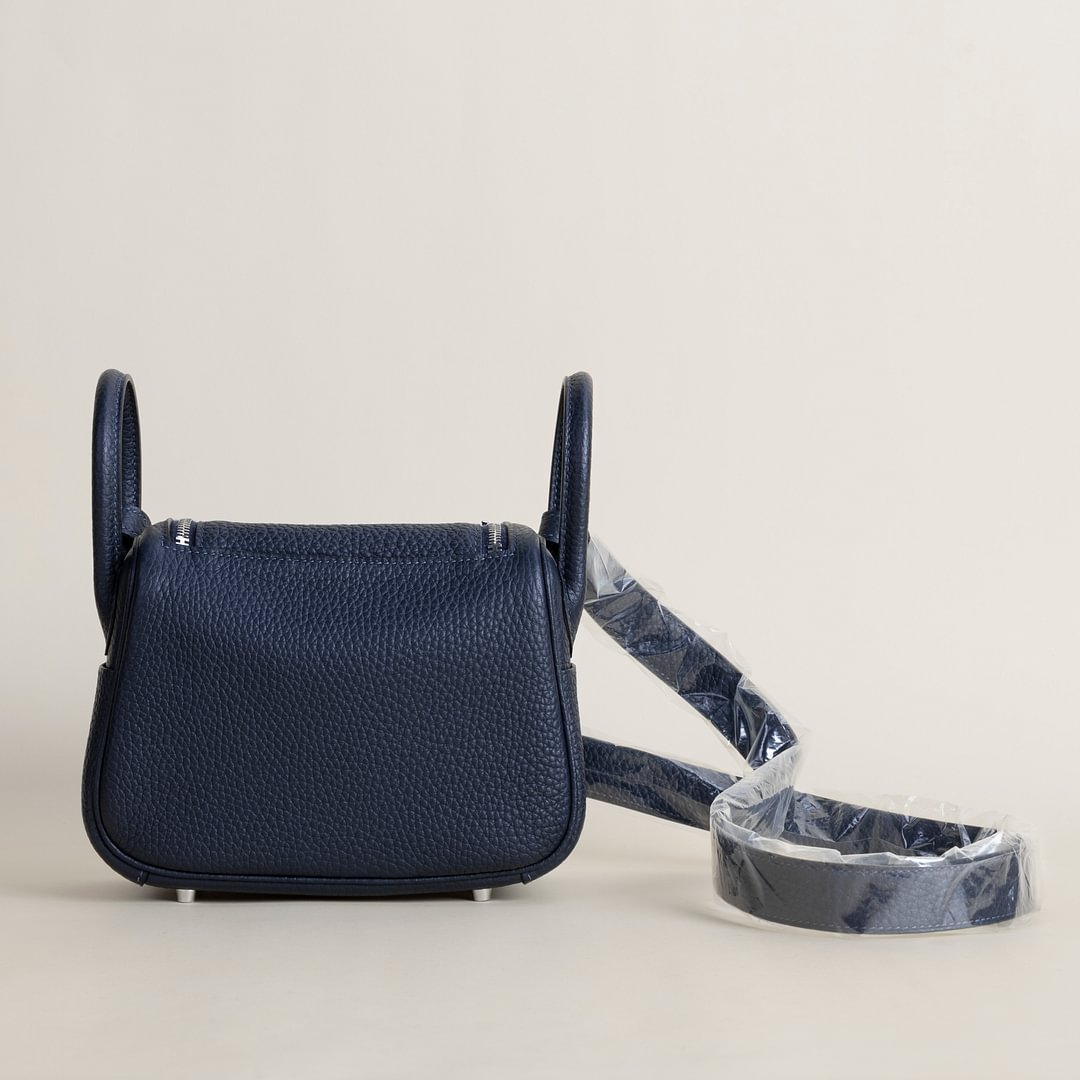 Mini Lindy Clemence leather 2Z Blue nuit PHW