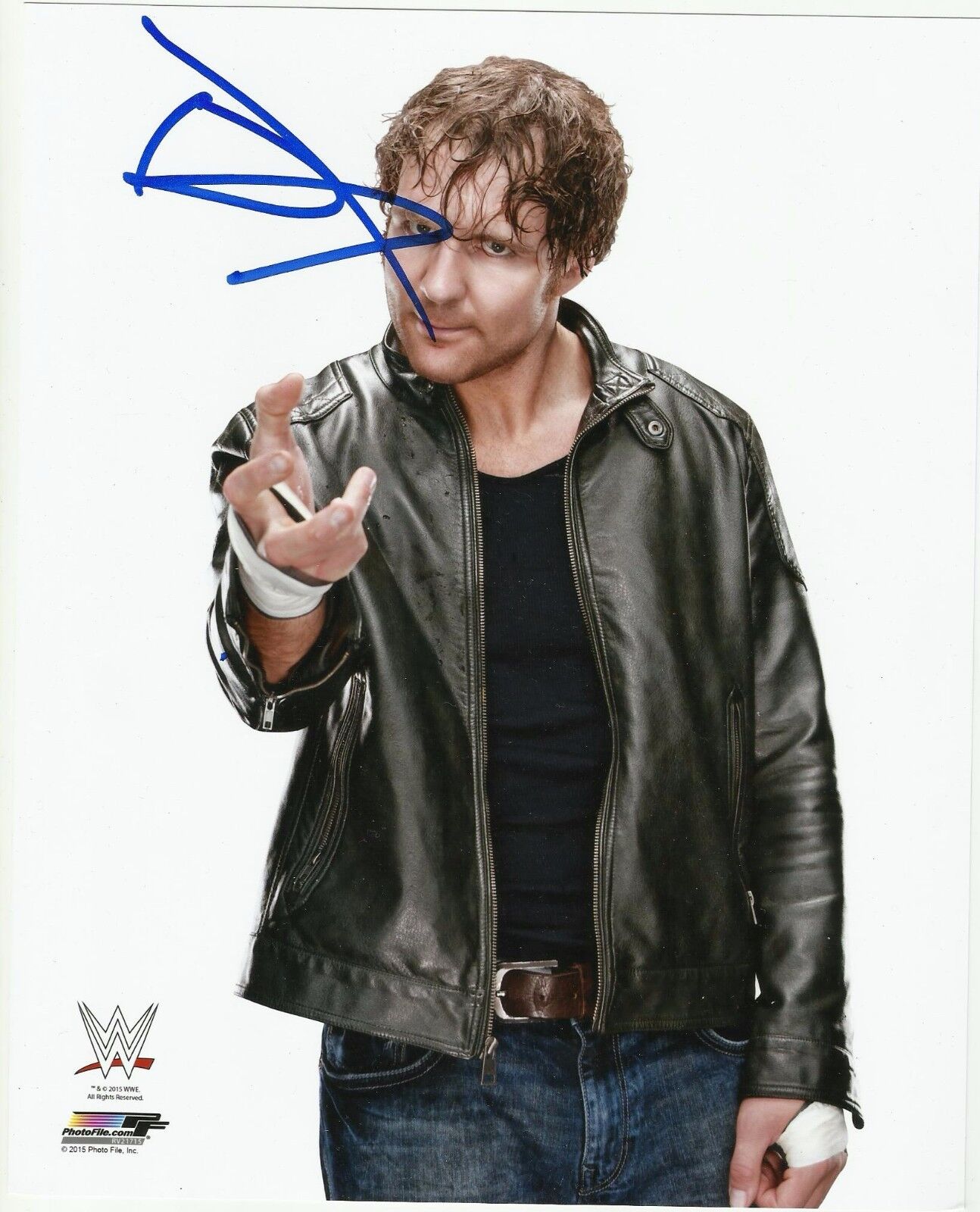 WWE DEAN AMBROSE Signed 8x10 Photo Poster painting